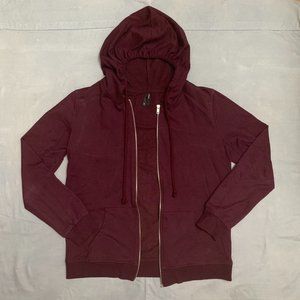Burdgundy Zip Up Hoodie